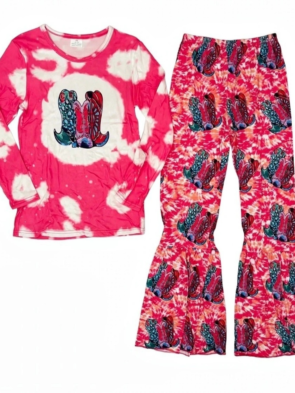 Tie-Dye Wide Leg Lounge Set in Pink
